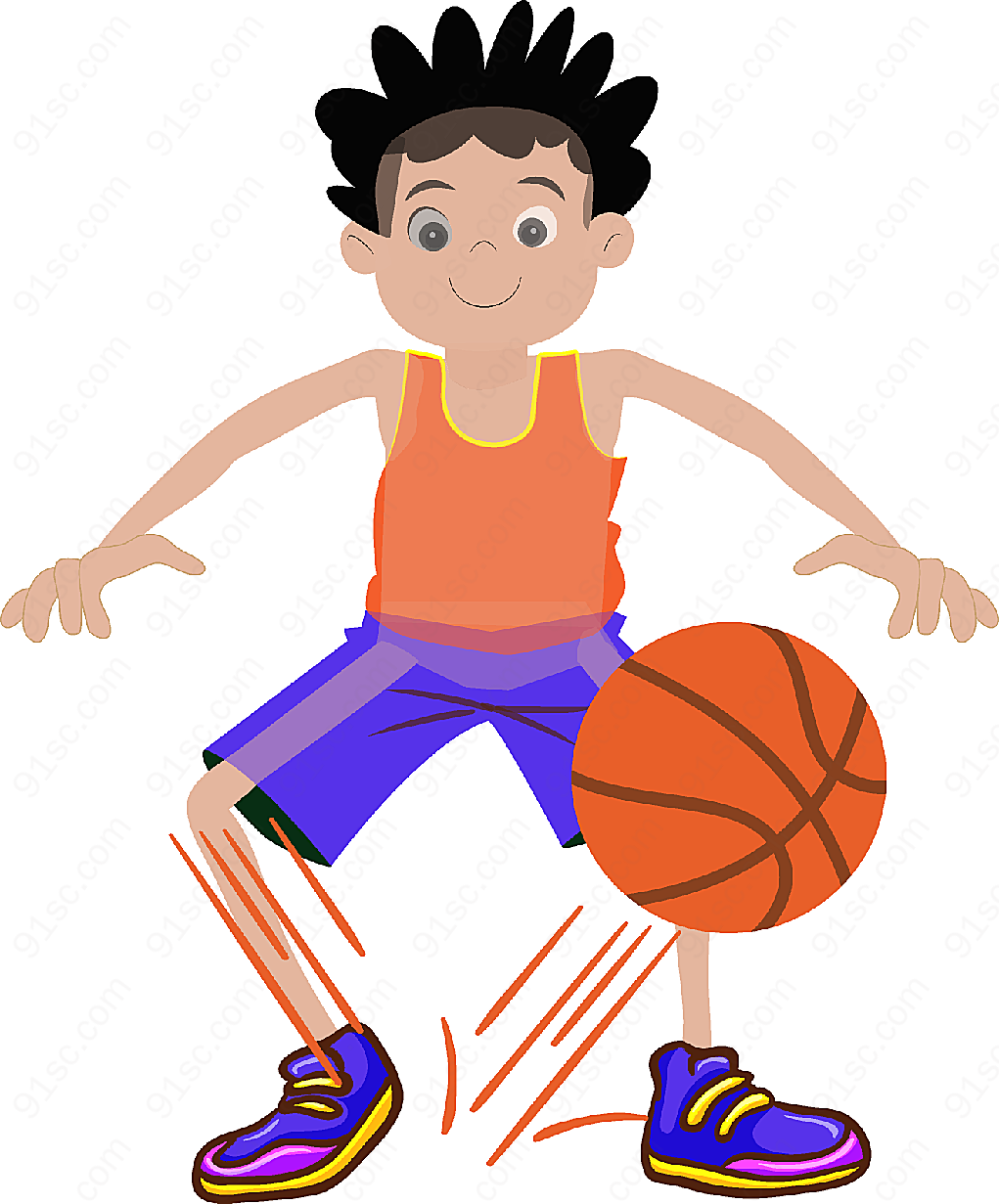 打篮球运球的男孩运动员设计